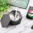 thumbnail image 5 of Concrete ashtray with geometric lid Outdoor ashtray ashtray, 5 of 5