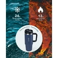 thumbnail image 6 of Buzio 40 oz Tumbler with Handle and Straw Lid, Stainless Steel Vacuum Insulated Tumbler Cups for Iced & Hot Coffee, Tea, Water, Smoothie, and Beer. Travel Mug Suitable for Car Cupholder, 6 of 7