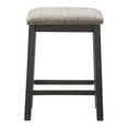 thumbnail image 3 of Wooden Counter Height Stools 2pc Set Fabric Upholstery Padded Seat Dining Furniture, 3 of 5