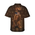 thumbnail image 4 of Vizsla Dog With Vintage American Flag Men's 3d Print Casual Button Down Shirts, Novelty Hawaiian Short Sleeves L, 4 of 8