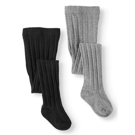 Cotton Flat Knit Tights - Limited Too Girls' Cable Knit and Sweater Knit Tights, 2-Pack (Toddler Girls)