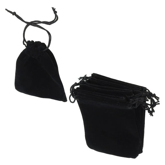 GOOHOCHY  30 Pcs Drawstring Bags Drawstrings Velvet for Jewelry Black