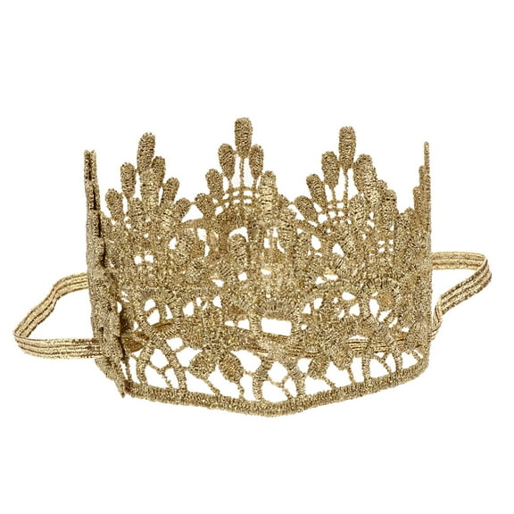 BESTYASH Infant Accessories Baby Crown Headband Golden Fabric 1Pcs