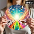 thumbnail image 4 of 2D Flat, One Piece, Rainbow Bridge Journey Pattern, Round Flat Print Metal Sign, 8X8in or 20Cm X20Cm, Round Iron Hanging Picture, Metal Iron Sign Room Home Decoration, Wall Art Aesthetic Decorat, 4 of 6