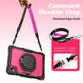 thumbnail image 4 of Case for Lenovo Tab M11 2023 TB-330FU/Xiaoxin Pad 2024 11 inch TB-331FC, 360 Rotating Stand Handle Shoulder Strap Heavy Duty Shockproof Cover, Rose PC, 4 of 7
