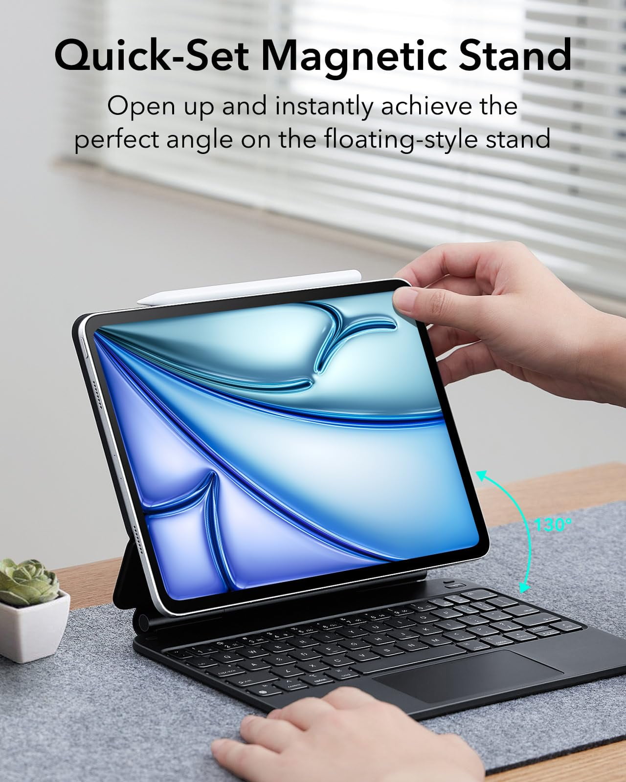 Étui Clavier Magnétique Bluetooth Pour IPad Air 11" (M3 2025 / M2 2024) & IPad Air 10.9" - Avec Porte-Stylo, Rose