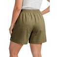 thumbnail image 4 of WellSize Plus Size Lace Shorts for Women Summer Drawstring Elastic Waist Short Pants with Pockets, 4 of 7
