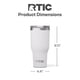 thumbnail image 5 of Vaso RTIC Essential de acero inoxidable con aislamiento de 1,2 l/40 oz, 5 of 6