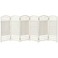 thumbnail image 2 of Red Lantern 3 ft. Short Fiber Weave Folding Screen - White - 6 Panels, 2 of 7