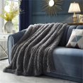thumbnail image 4 of Posh Living Yves 50"x60" Faux Lamb Fur Super Soft Fabric Throw in Gray, 4 of 10