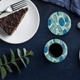 thumbnail image 6 of FMSHPON Leaves Texture Pattern Set of 4 Round Coaster for Drinks, Absorbent Ceramic Stone Coasters Cup Mat with Cork Base for Home Kitchen Room Coffee Table Bar Decor, 6 of 6