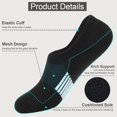 thumbnail image 5 of No Show Socks Womens Cushioned Low Cut Invisible Footies for Running Athletic Gym Ankle Socks 6 Pairs, 5 of 6