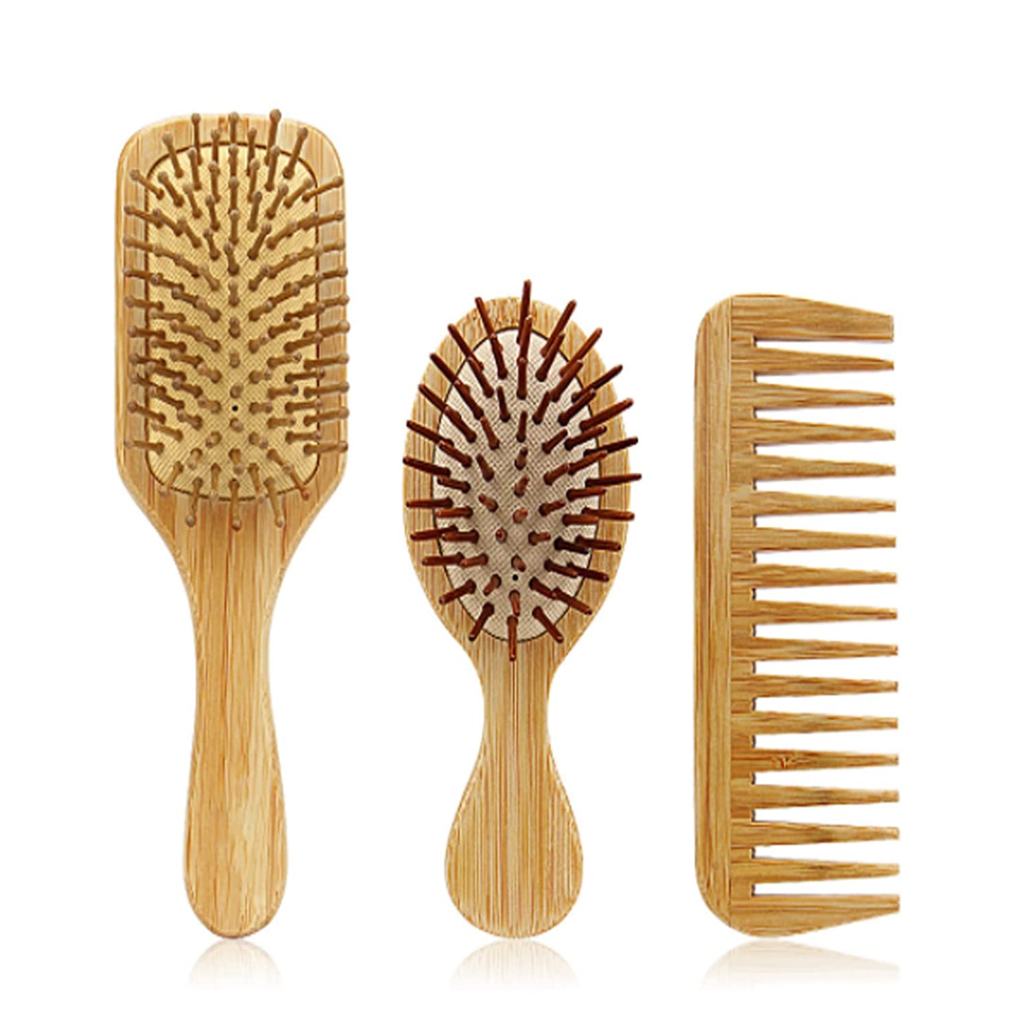 Bamboo hair brush with boar bristles head massage hair care hair brush, boar bristles hair brush