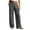 Dark Gray, variant on Guluxicc Women's Linen Pants with Pockets Elastic Waist Wide Leg Casual Trousers for Summer Beach Vacation