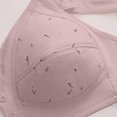 thumbnail image 6 of Qwertyu Daisy Bras for Older Women Front Closure No Wire Comfortable Convenient Buckle Bra Comfy Everyday Bra Pink 42, 6 of 6