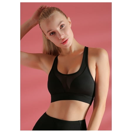 

Toyella Sports Bra Shockproof Yoga Vest Sports Bra L Black
