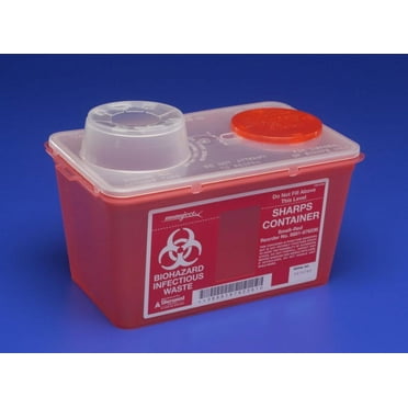 Monoject Sharps Container, 1 Gallon, Waste Can Style, Vertical Entry, Chimney Top Lid, 1 Count