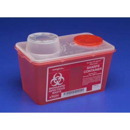 Monoject Sharps Container, 1 Gallon, Waste Can Style, Vertical Entry, Chimney Top Lid, 1 Count