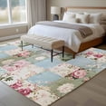 thumbnail image 4 of 8'x10' Area Rugs, Green Blue Pink Botanical Indoor Outdoor Area Rug for Living Room Bedroom, Spring Floral Vintage Washable Bathroom Rugs Kitchen Floor Carpet Mats Home Decor Aesthetic, 4 of 8