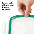 thumbnail image 5 of OXO Smart Seal 8-Cup Rectangle Glass Food Storage Container, Teal, 5 of 10