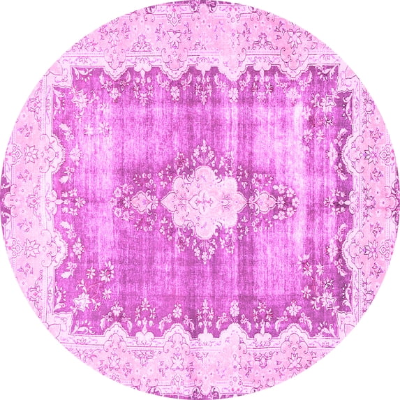 Ahgly Company Indoor Round Persian Pink Traditional Area Rugs, 4' Round