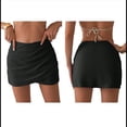 thumbnail image 3 of Falda para Mujer de Cintura Alta, Fruncida, Corta y Cruzada. Negro XL, 3 of 7
