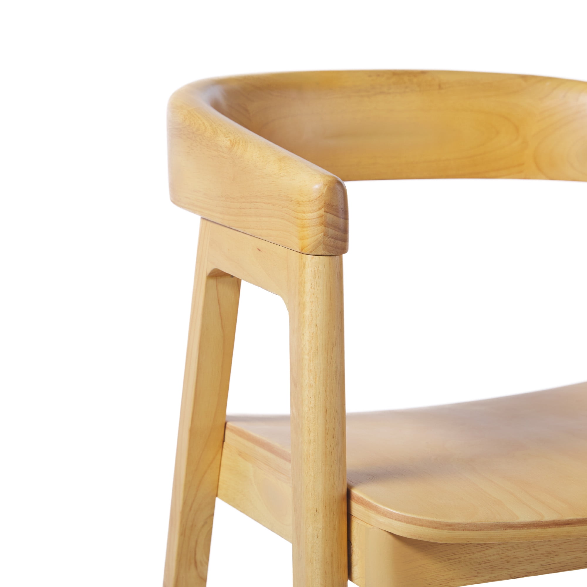 Walker Edison Modern Solid Wood Rounded Back Counter Stool, Natural