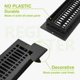 thumbnail image 5 of Naiture Stainless Steel Wall Register, Heavy Duty Rust-Resistant Air Vent Cover, Metal Damper or Lever, Contemporary Style Grate Wall Vent, Duct Size 4" X 10", Black Finish, 5 of 12