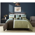 thumbnail image 2 of Chezmoi Collection 7-Piece Medallion Patchwork Comforter Set, Full, Coffee/Blue/Green, 2 of 5
