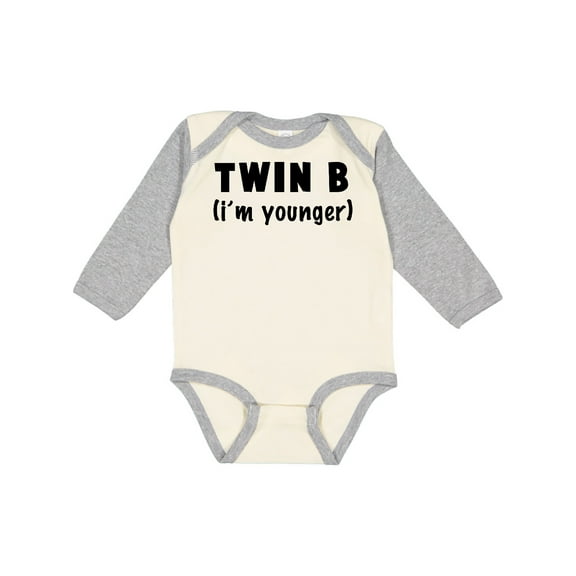 Inktastic Twin B (i'm Younger) Boys or Girls Long Sleeve Baby Bodysuit