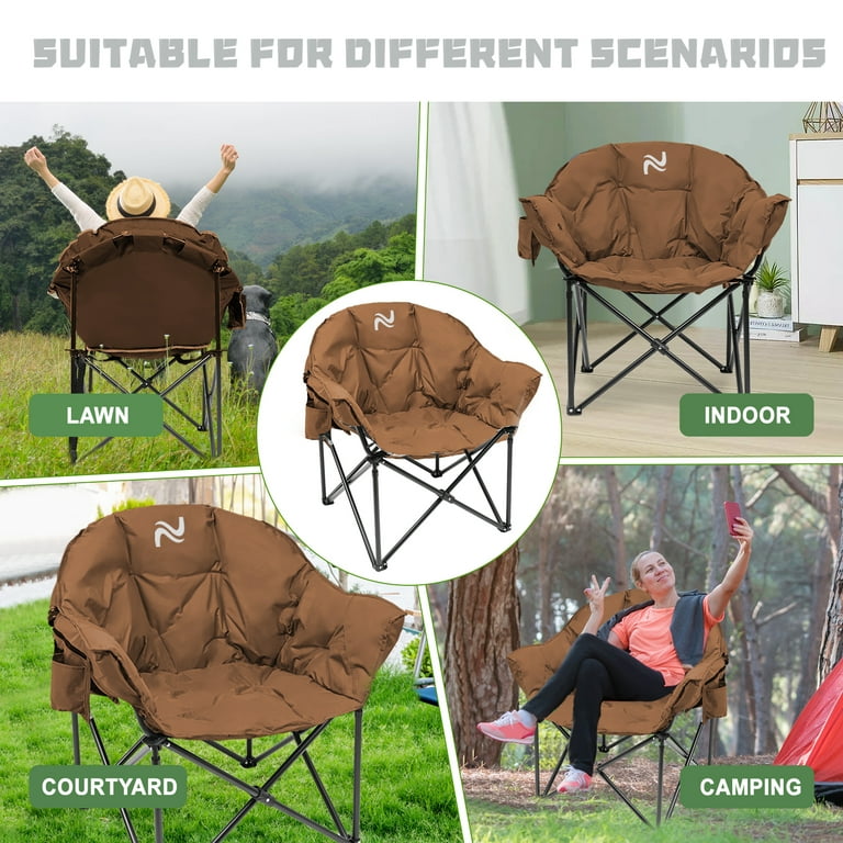 ABORON Oversized Folding Camping Chair, Portable Oversize Camping