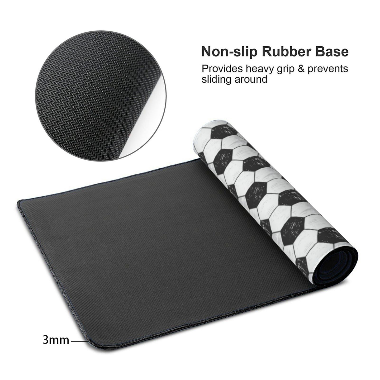 Xecao Soccer Print Large Mouse Pad, 16x35.5in Mousepad, Professional Non-Slip Rubber Base Big Mouse Pad, Mouse Pad for Gaming & Office Full Desk Mouse Pad