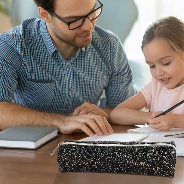 Estuche de almohada, portalápices, estuche para lápices, papelería, útiles escolares, estuche portátil para lápices, estuche para lápices adecuado para estudiantes, estuche para lápices con purpurina,