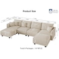 thumbnail image 6 of LLappuil Modular Sectional Sofa, Modular Sectional Couch with Storage, 6 Seat Corduroy Oversized Sofa with 4 Back Cushion 4 Throw Pillow Beige, 6 of 10