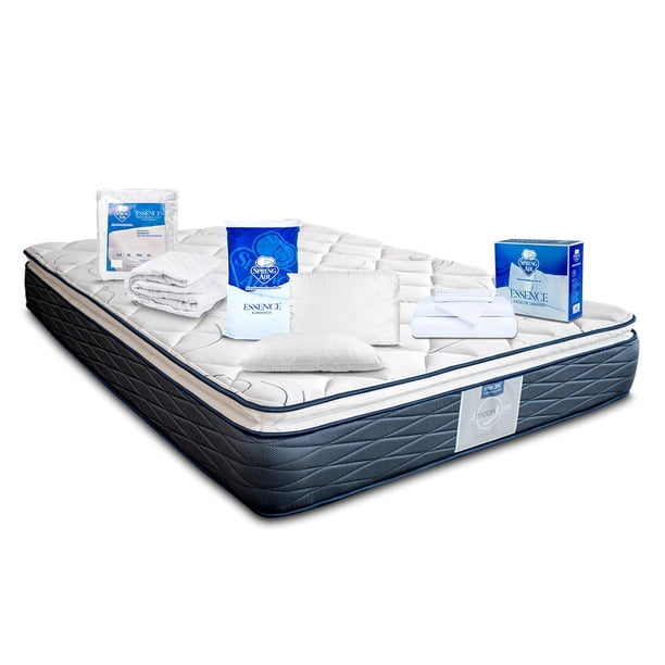 Colchón Queen Size Restonic + Protector + Almohadas + Sábanas Spring Air