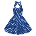 thumbnail image 3 of IBTOM CASTLE Kids Girls 50s Vintage Sleeveless Polka Dot Retro A-line Swing Dress Princess Birthday Party Dresses 4-5 Years Blue Dots, 3 of 6