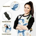 thumbnail image 2 of 5 Pcs Kitchen Set Heat Resistant Oven Mitts and Non-Slip Pot Holders with Adjustable Cooking Apron Blue Whales Seashells Stars, 2 of 6