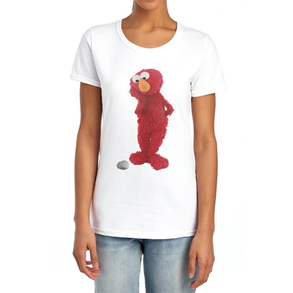 Sesame Street Existential Elmo and Rocco Women's T Shirt, White, X-Large