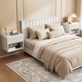 thumbnail image 3 of Zimtown White Nightstand, End Table with 2-Drawer, Wooden Bedside Table, Large Capacity, Easy to Assemble, 3 of 16