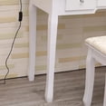 thumbnail image 4 of Yeshouse tocador para niñas, mesa de maquillaje de madera con espejo ovalado y luces, 3 modos de iluminación, 5 cajones y taburete, ideal para dormitorio o sala de juegos, 4 of 7