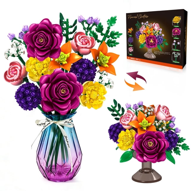 Kit de bloques de construcción ramo de flores KOJAYHOL de 933 piezas
