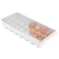 thumbnail image 6 of iDesign Fridge Binz BPA-Free Plastic Stackable 21 Egg Holder, White, Clear, 6 of 8