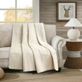 thumbnail image 2 of MarCielo Cotton Quilt Quilted Throw Decorative Throw Blanket 50 By 60 Inches Natural Beige, 2 of 5