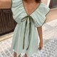 thumbnail image 2 of TaTaai Women's V-Neck Flutter Sleeve Dress Ruffled Flounce Hem Loose Fit Flowy Casual Summer Short Sleeve Mini Dress Daily Office Wear Vacation Gift, 2 of 7