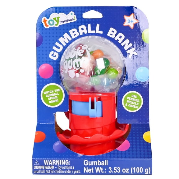 Toymendous Classic Gumball Bank with Gumballs, Novelty & Gag Toys for Children ages 3