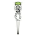 thumbnail image 3 of 1.42 ctw Solitaire with Zirconia Diamond Accents Anniversary Ring for Women | Round Cut Natural Peridot | Hyperallergenic Solid 18K White Gold, 3 of 5