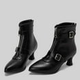 thumbnail image 5 of B91xZ Bottines Chelsea à Bout Carré pour Femmes, Talon Bas, Mode, Noir 40, 5 of 5