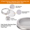 thumbnail image 2 of Uxcell Stainless Steel Wide Mouth Mason Jar Sprouting Lids Seed Spourt Canning Jar 6Pcs, 2 of 7