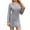 Gray, variant on Women's Hooded Sweater Dress Slim Sit Long Sleeve Pullover Knitted Hooded Bodycon Mini Dresses