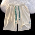 thumbnail image 4 of Pantalones cortos deportivos de verano para hombres y mujeres, estilo coreano, finos, de longitud media, negros, sueltos, rectos, casuales, de pierna ancha, de longitud media, 4 of 5
